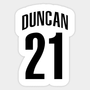 Tim Duncan Number 21 Sticker